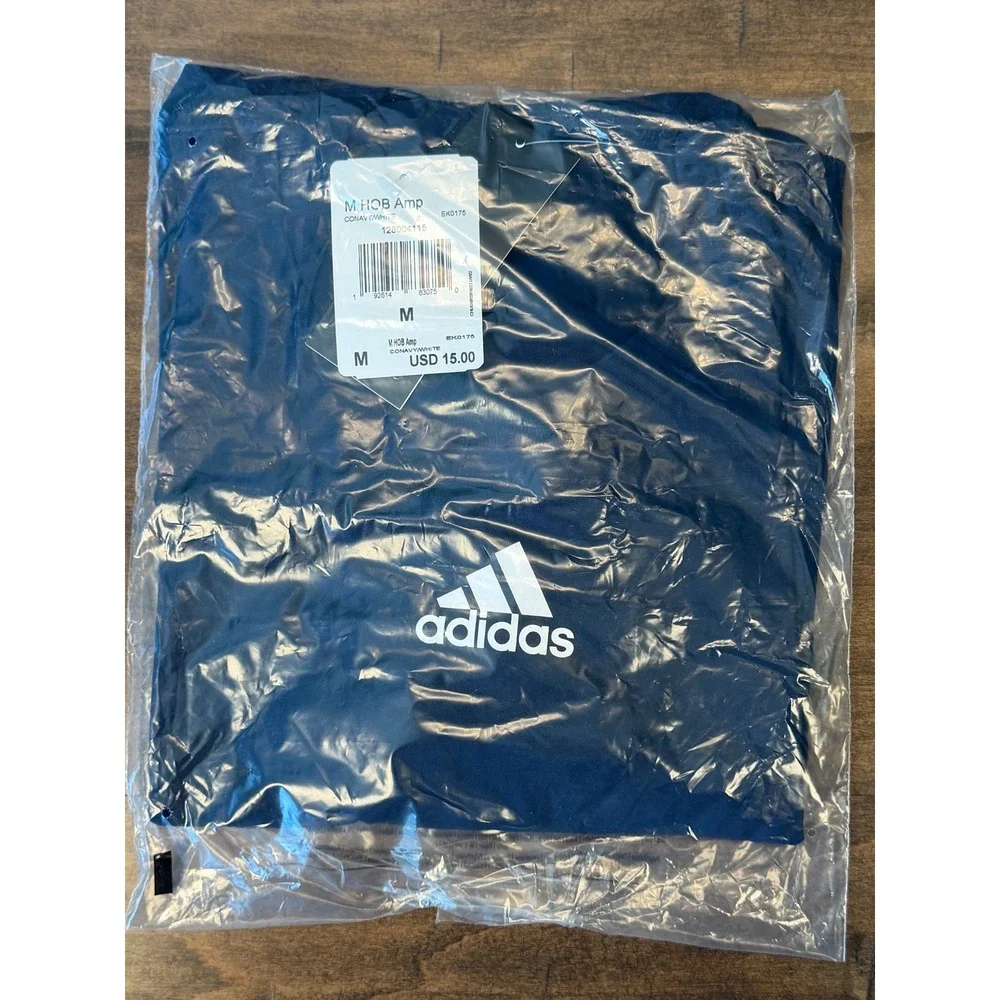 Adidas Kids Amplifier Tee Collegiate Navy White Logo T-Shirt Size M